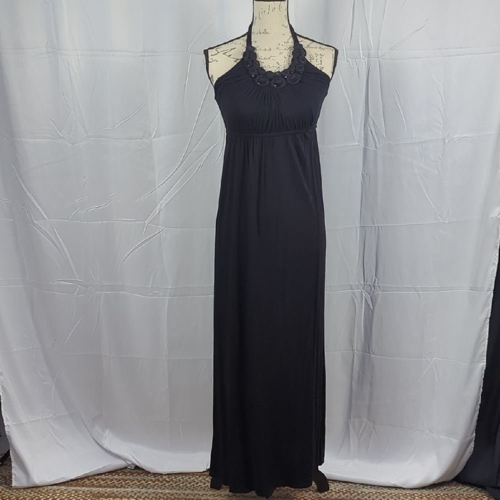 Moa Moa Black Halter Maxi Dress